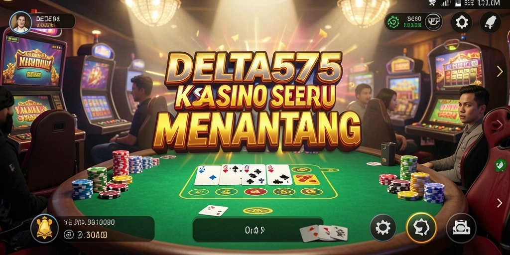 Screenshot utama DELTA575 menampilkan gameplay Kasino yang mendebarkan.