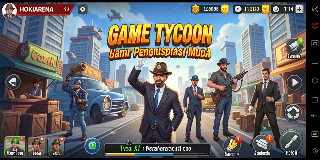 Screenshot utama HOKIARENA menampilkan gameplay Tycoon yang seru dan interaktif.