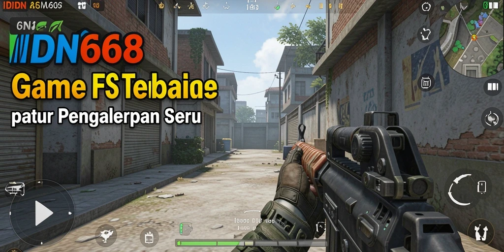 Screenshot IDN668 menampilkan aksi seru dalam pertempuran FPS.