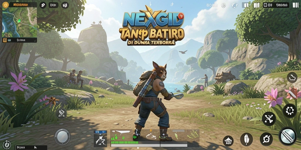 Tangkapan layar gameplay <strong>NEXGID</strong> menampilkan petualangan epik di dunia terbuka.